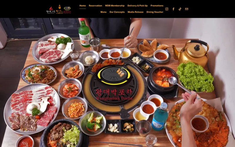 Wang Dae Bak Korean BBQ homepage