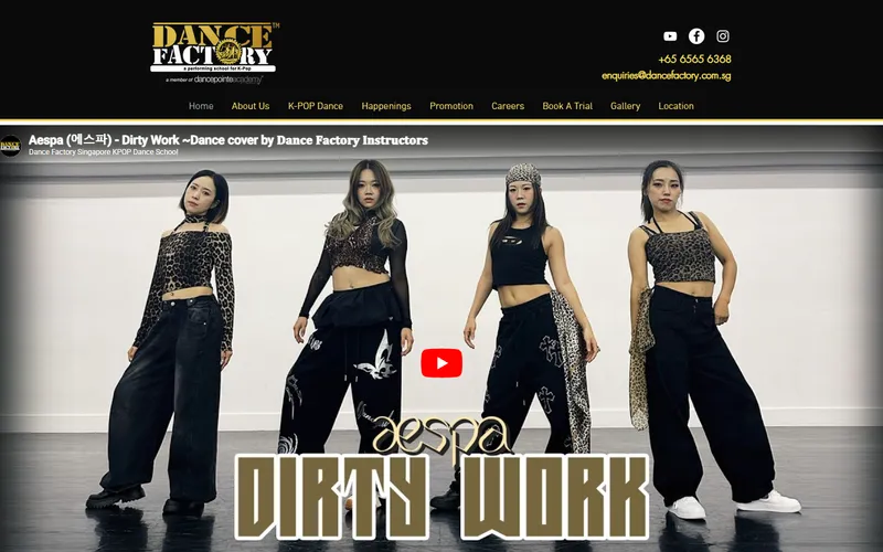 Dance Factory homepage