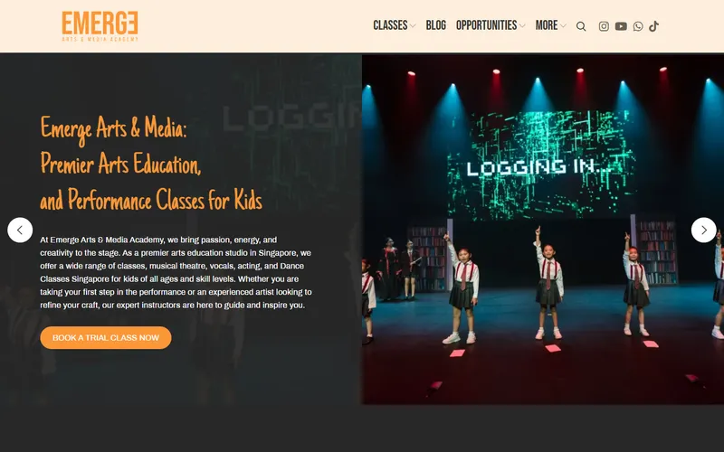 Emerge Arts & Media Academy homepage