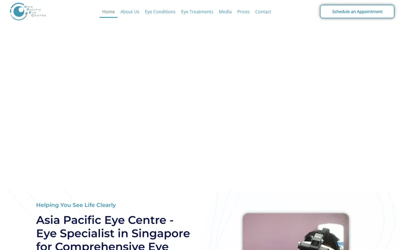 Asia Pacific Eye Centre homepage