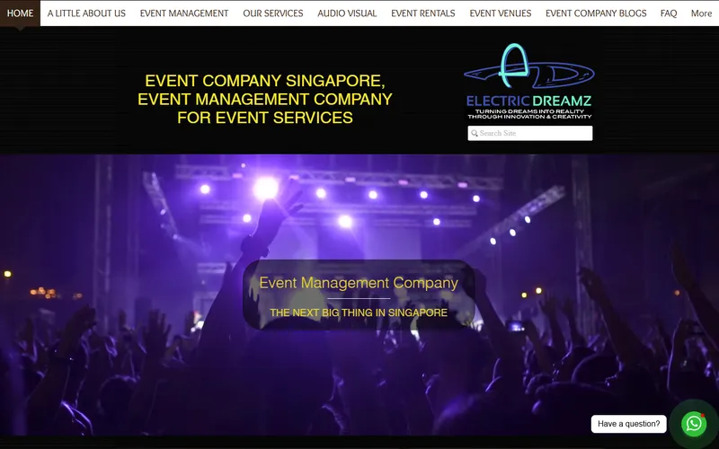 Electric Dreamz LED video wall rental homepage
