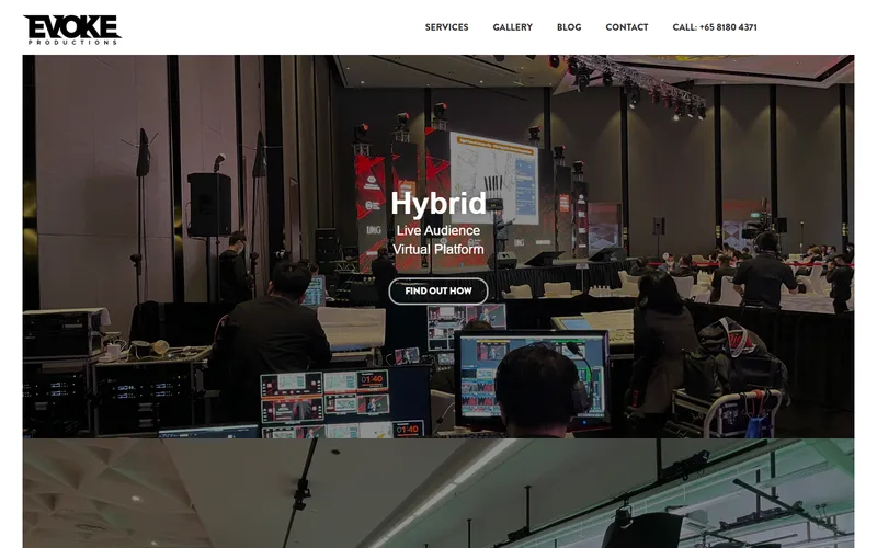 Evoke LED video wall rental homepage
