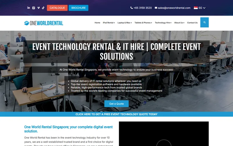 One World Rental LED video wall hire homepage