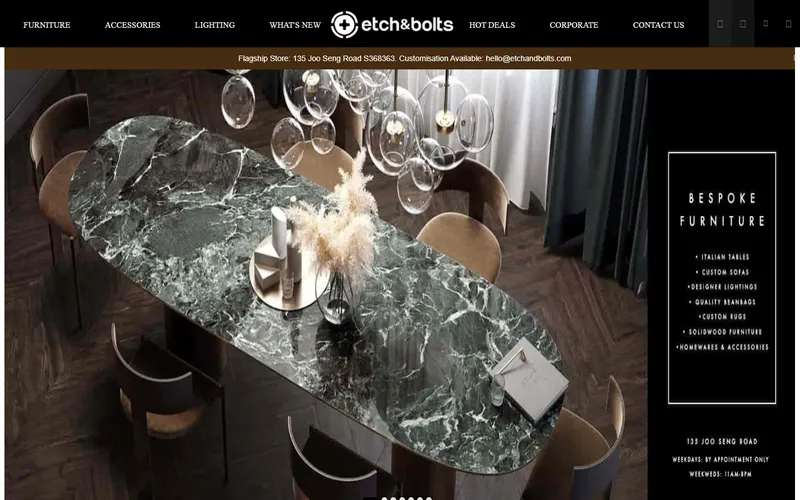 Etch and Bolts Singapore homepage