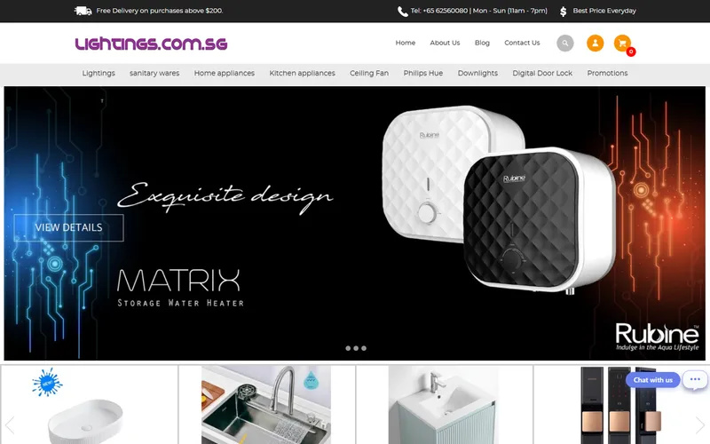 Lightings.com.sg Singapore homepage