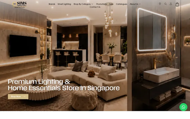Sims Lighting Gallery Singapore homepage