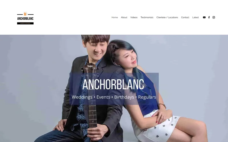 AnchorBlanc acoustic duo Singapore homepage