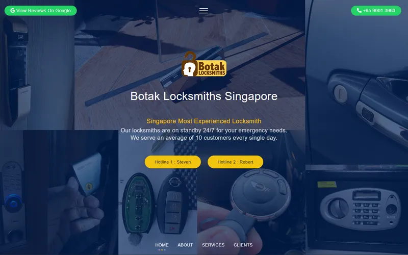 Botak Locksmiths Singapore homepage
