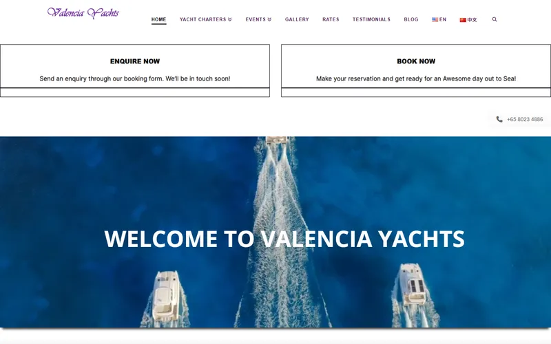 Valencia Yachts Singapore homepage