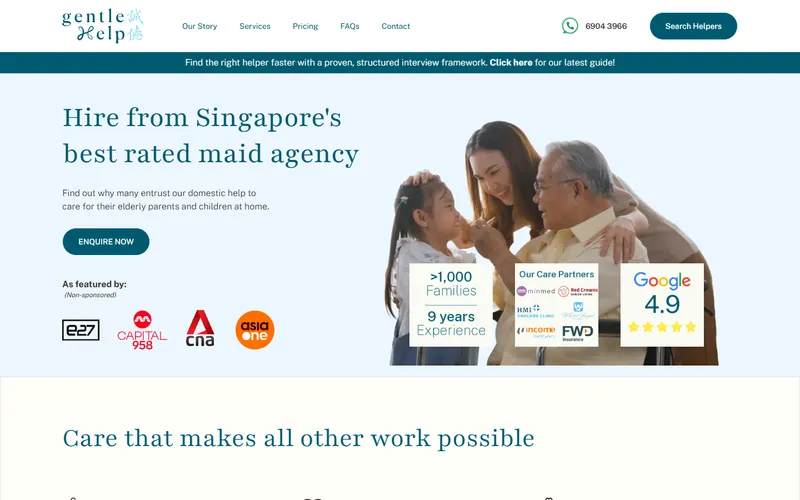 GentleHelp homepage