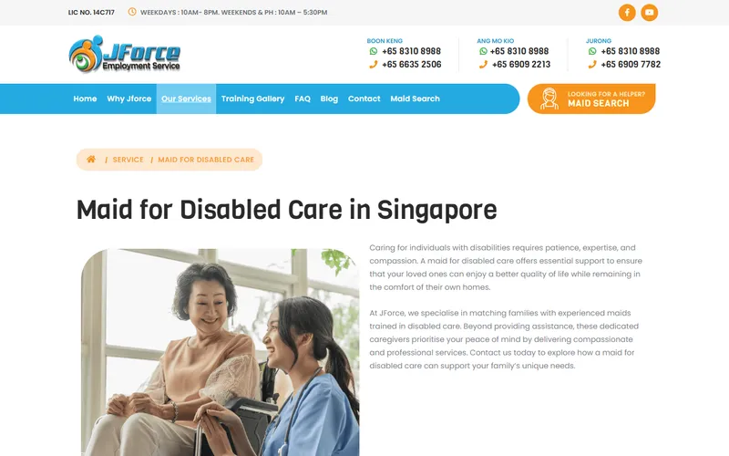 JForce Employment Service homepage