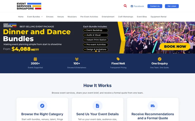 Event Services SG event entertainment homepage