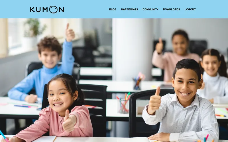 Kumon Singapore maths enrichment homepage screenshot