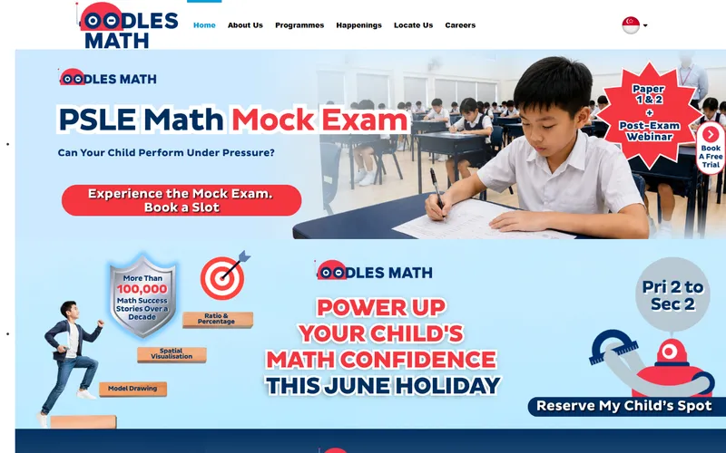 Oodles Math homepage screenshot
