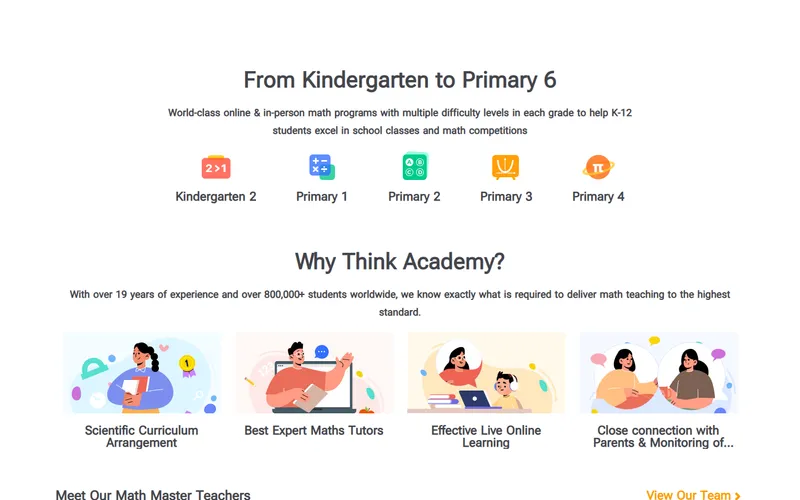 Think Academy Singapore homepage screenshot
