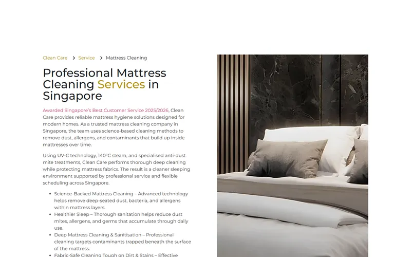 Clean Care homepage