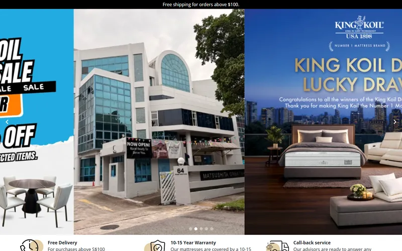 King Koil Singapore homepage