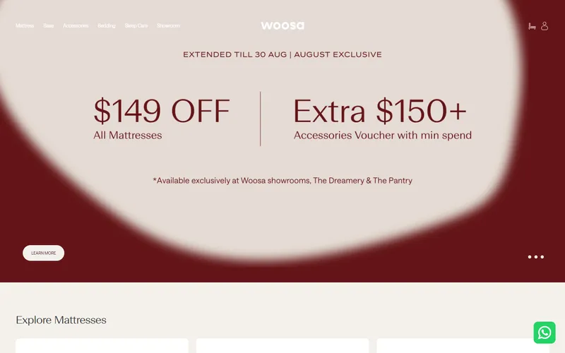 Woosa Singapore homepage