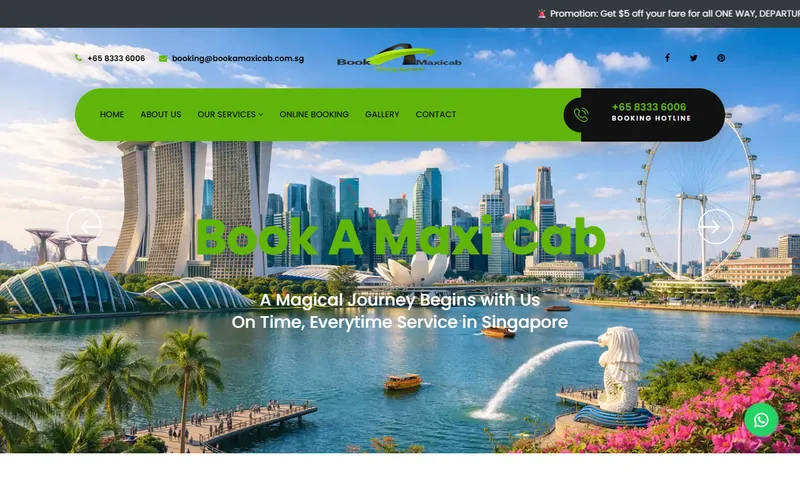 Book A Maxicab homepage