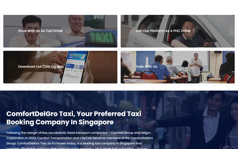 ComfortDelGro Taxi homepage
