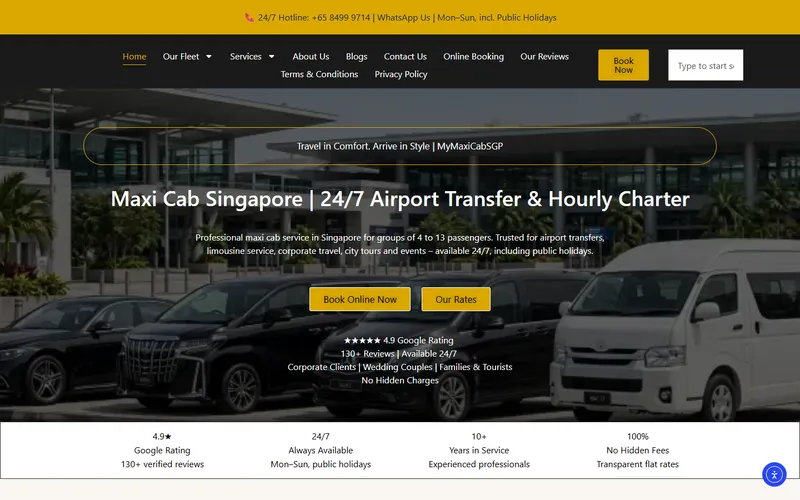 MyMaxiCabSGP homepage