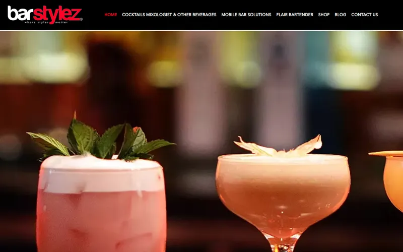 Barstylez mobile bar Singapore homepage