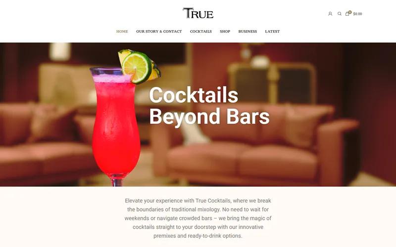 True Heritage Brew mobile bar Singapore homepage