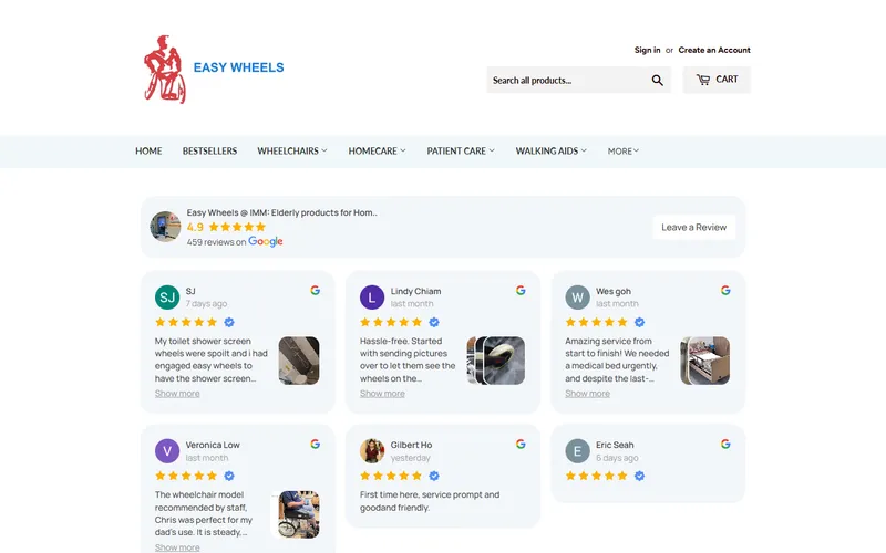 Easy Wheels homepage