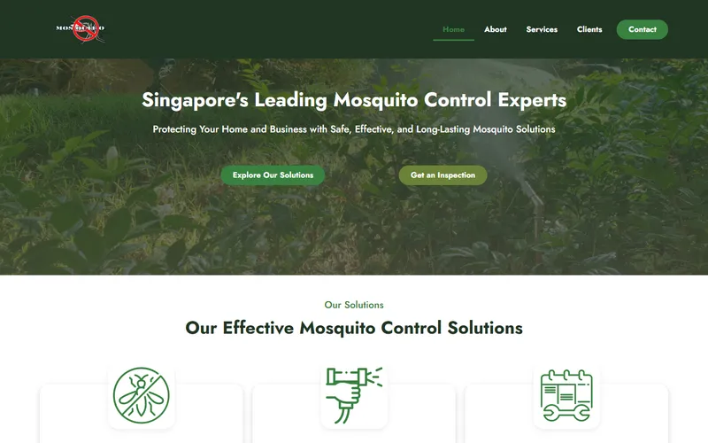 Mosquito Management System homepage