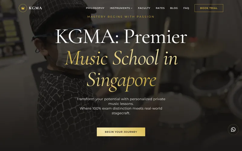 King George's Music Academy homepage screenshot