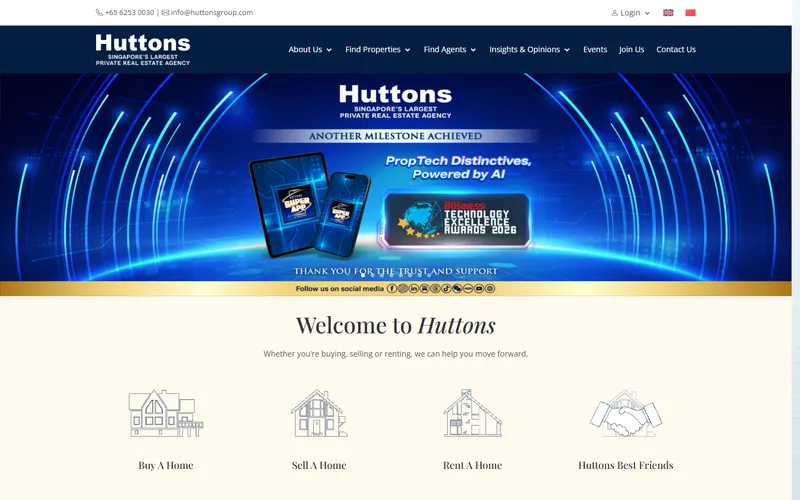 Huttons Asia homepage