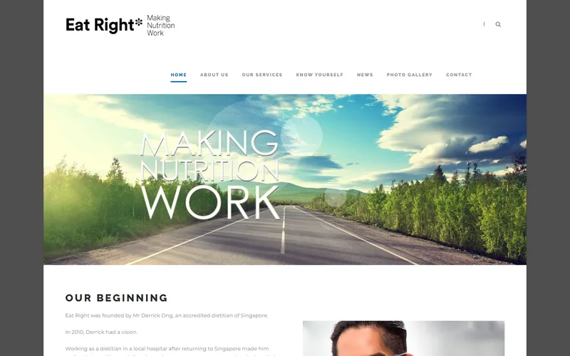 Eat Right Nutrition Consultancy homepage