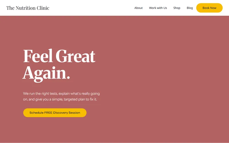 The Nutrition Clinic homepage