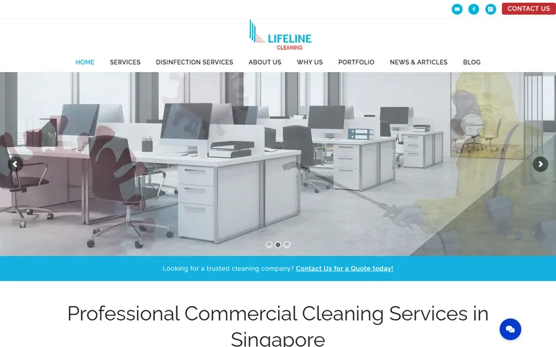Lifeline Cleaning Services homepage