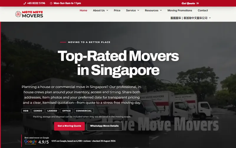 Move Move Movers Singapore homepage