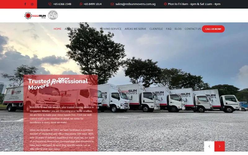 Red Sun Movers Singapore homepage