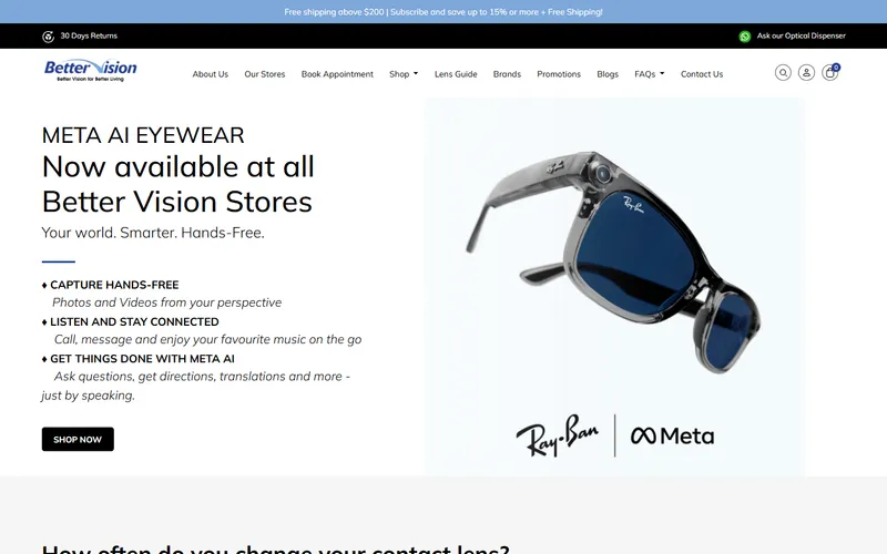 Better Vision Singapore homepage