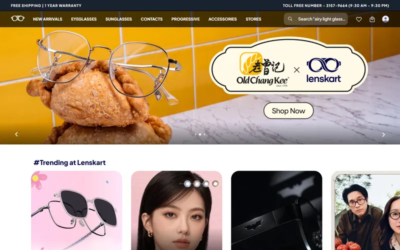 Lenskart Singapore homepage