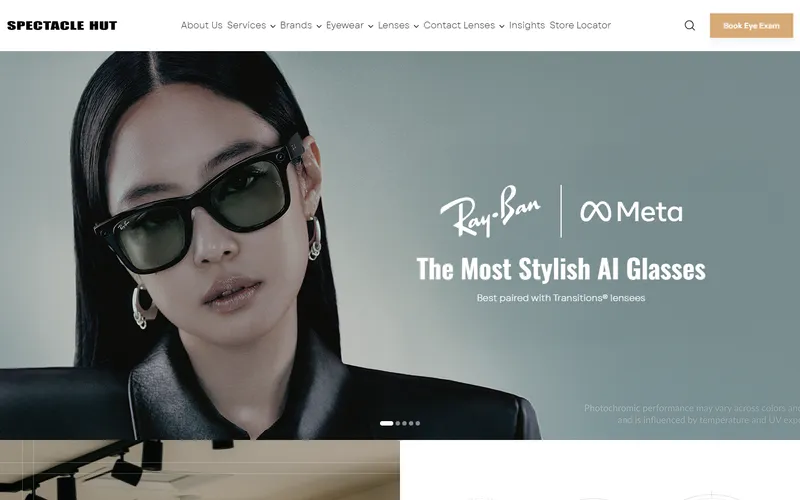 Spectacle Hut Singapore homepage