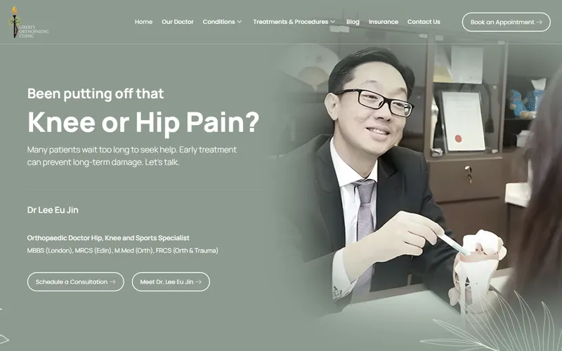 Liberty Orthopaedic Clinic Singapore homepage