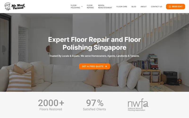 Mr Wood Varnish parquet flooring Singapore homepage