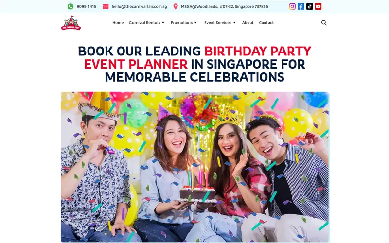 The Carnival Fair party planner Singapore homepage