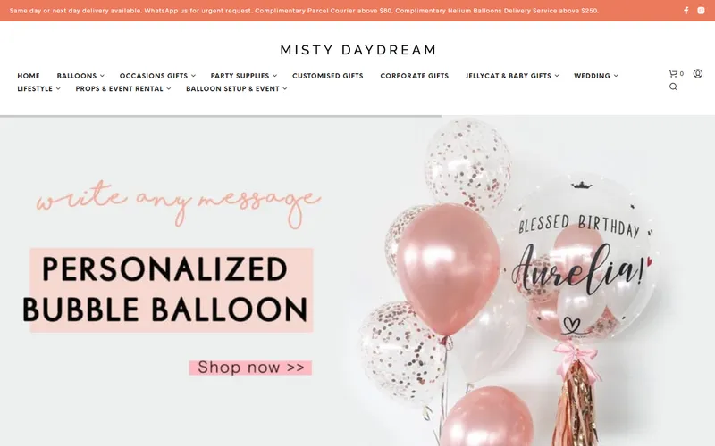 Misty Daydream Singapore homepage