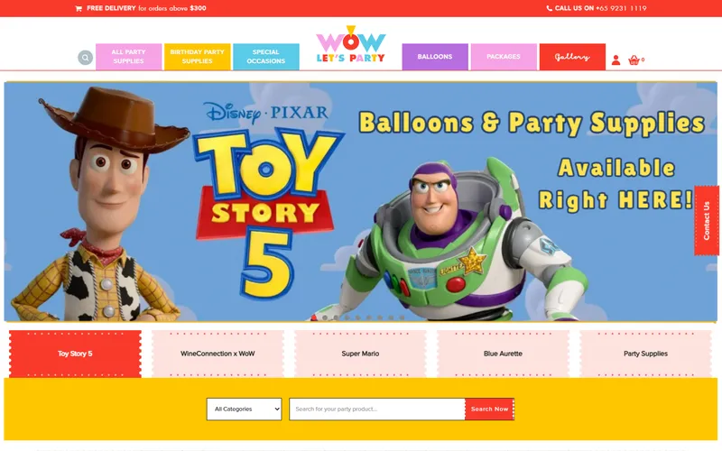 Wow Lets Party Singapore homepage