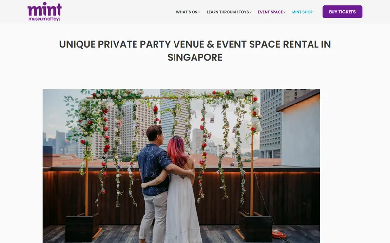 Emint MINT Museum party venue Singapore homepage