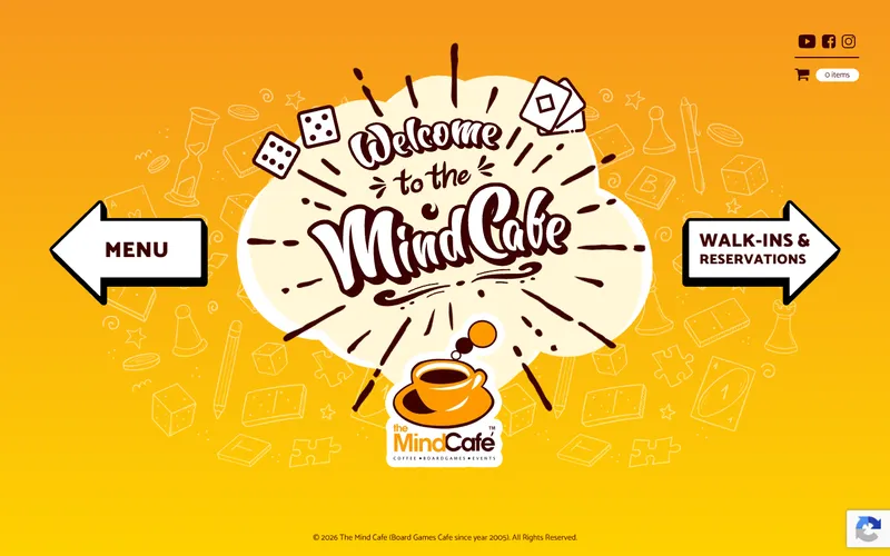 The Mind Cafe party venue Singapore homepage