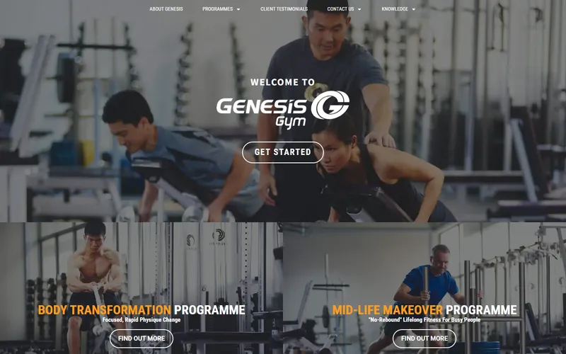 Genesis Gym homepage