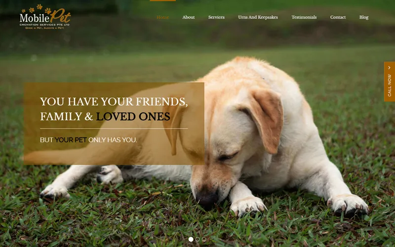Mobile Pet Cremation homepage
