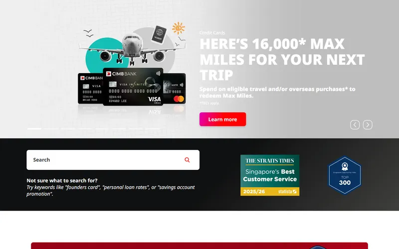 CIMB Singapore personal banking homepage