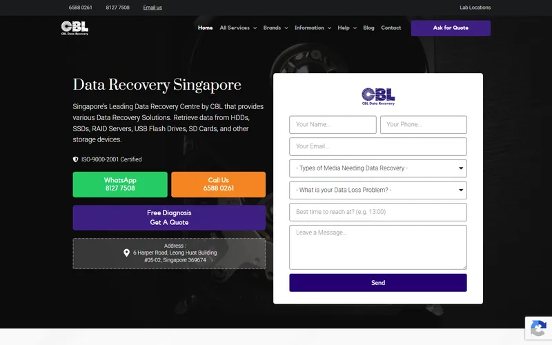 CBL Data Recovery homepage